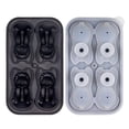 4 Cavity 3D Dog Ice Cubes Mold Grade Silicone Round Ice Maker Drink ...