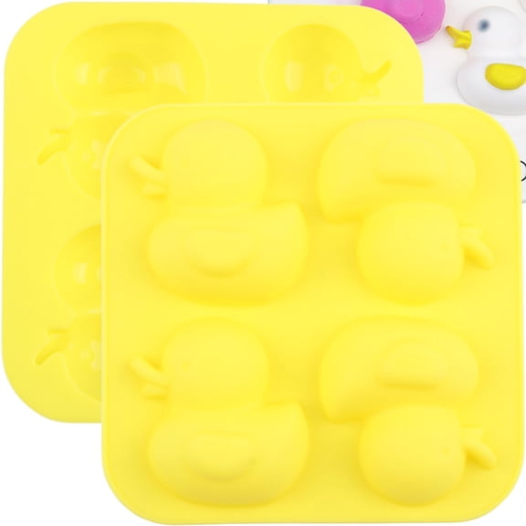 4 Cavity Duck Silicone Chocolate Molds For Chocolate Candy Set Of 2
