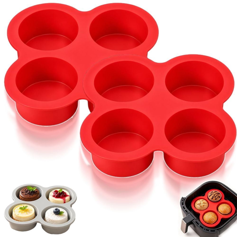 4-Cavity Silicone Mousse & Cake Mold, for Baking, Freezing, Chilling ...