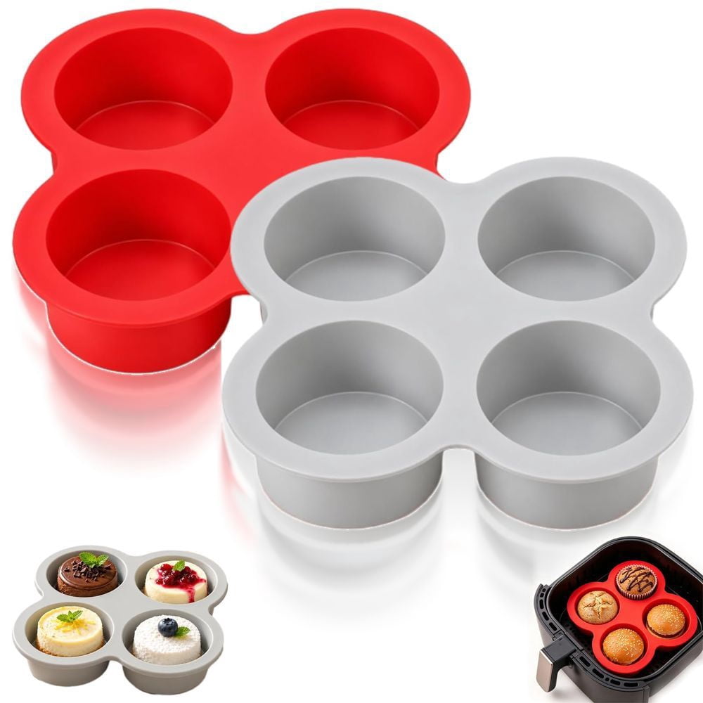 4-Cavity Silicone Mousse & Cake Mold, for Baking, Freezing, Chilling ...