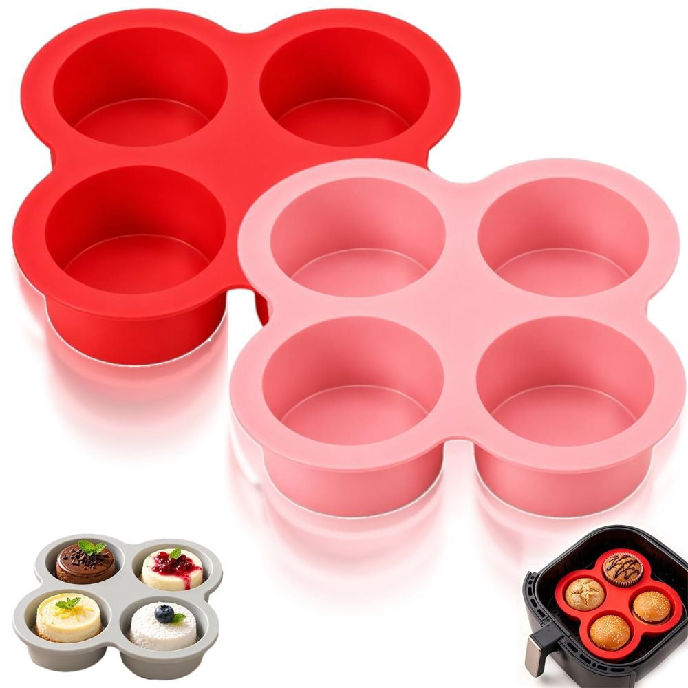 4-Cavity Silicone Mousse & Cake Mold, for Baking, Freezing, Chilling ...