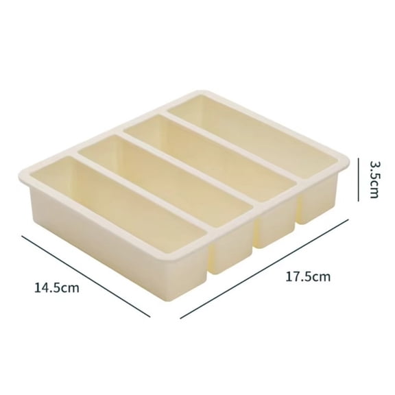 4-Cavity Square Silicone Mold with Lid - 17.5x14.5x3.5cm Food-Grade Silicone Tray for Candy, Chocolate, Soap