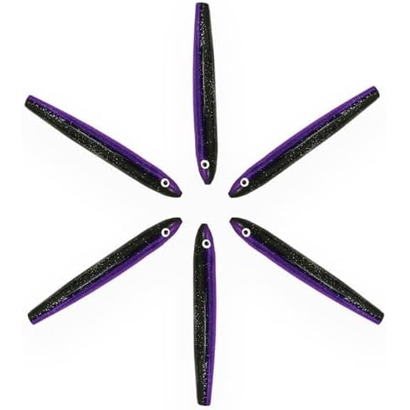 4" Cedar Plug Tuna Fishing Lures, 6 Pcs Purple/Black Unrigged, for Offshore Fishing, Includes Lure Bag, Ideal Saltwater Gear for Tuna Trolling$$Sport & Recreation Other