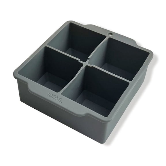 4-Cell Silicone Ice Cubes Tray with Lid | Flexible Ice Molds for Freezer | BPA-Free Ice Box for Beverages, Baby Food & Snacks | Easy Release, Space Saving Kitchen Organizer