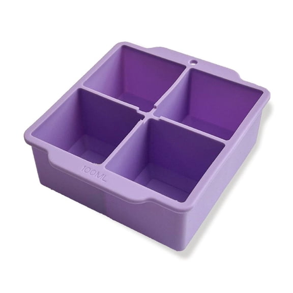 4-Cell Silicone Ice Tray With Lid for Freezer, Flexible Non-Stick Ice Mold for Easy Release, Perfect for Beverage Freezing and Snack Making