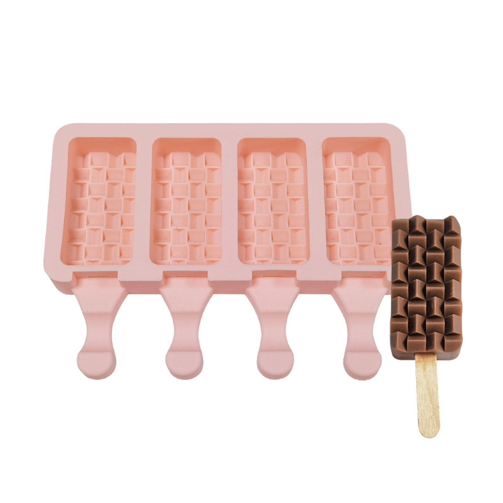4 Cell Weaving Popsicles Mold Non-stick Silicone Ice Cream Molds ...