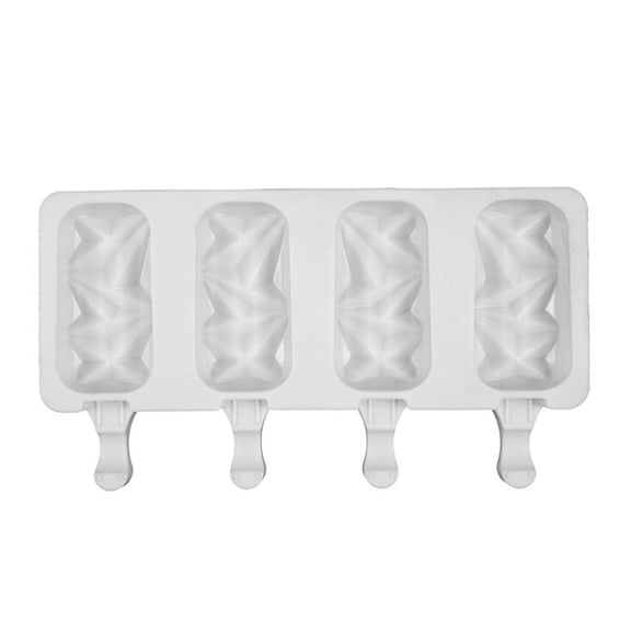4 Cells Popsicle Tray Silicone Mold DIY Ice Cream Mould Pan Summer Party Kitchen Bar Tool