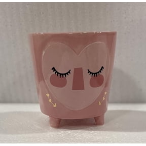 4" Ceramic Pink Owl Gift Container