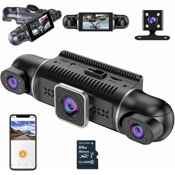 4-Channel 1080p Car Recorder, 4 Channel Dash Cam Front and Rear, 360 Car Cameras Dash Cam Night Vision, Camara De Seguridad Para Carro, Security Camera for Car Full View Outside(WiFi,Cigarette lighter