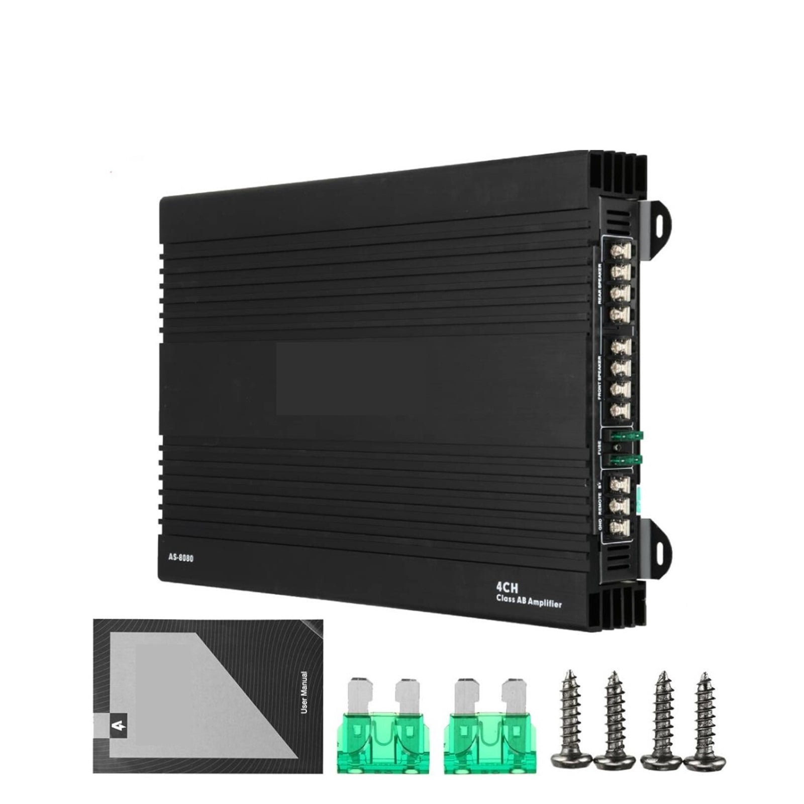 4 Channel 12V AS-8080 Car Amplifers 4CH Powerful Mini HiFi Digital Stereo Bass Power Amp Device Cars Subwoofer ,Wide Application
