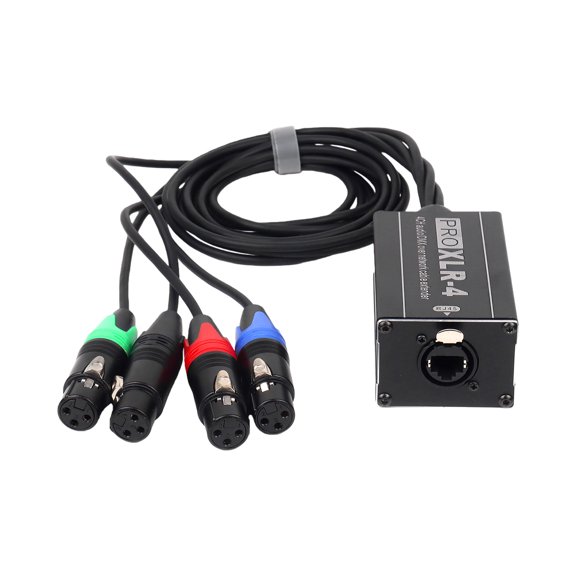 4 Channel 3 Pin Sound Cable Rj45 Multi Networking Receiver Cable Box Extender for Stage Lighting Home Recording Studio