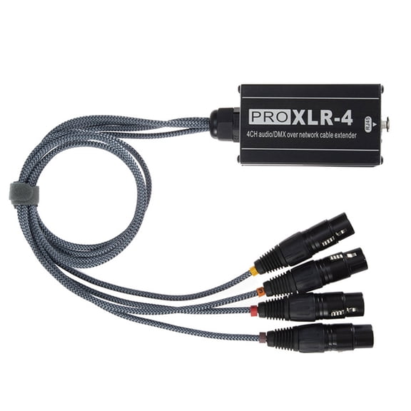 4 Channel 3Pin Snake Multi Networking Snake Receiver to Single Ethercon Cable Snake Box Extenders