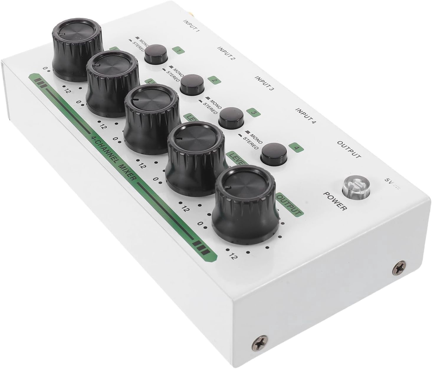 4 Channel Audio Mixer, Bluetooth/USB Stereo Sound Board Console with 48V Phantom Power for Podcast, Live Streaming, Recording, Guitar/Vocal Performance, and Home Studio(1 pcs,C)