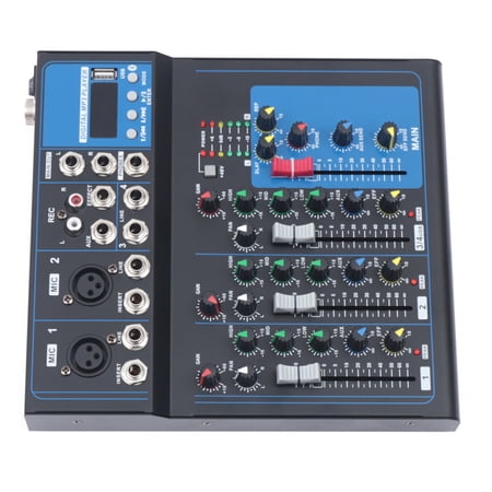 4 Channel Audio Mixer Portable Professional Bluetooth Digital DJ Console 110V