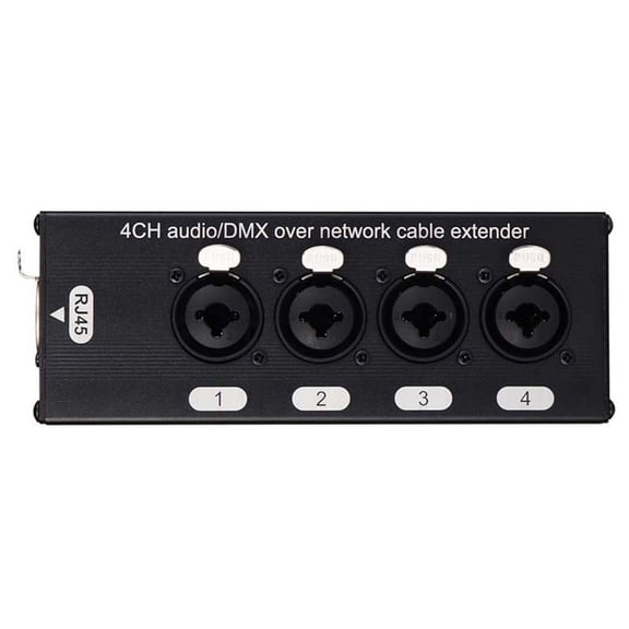 4-Channel Audio/ over Network Cable Extender 3-Pin XLR Audio and DMX512 Network Signal Extender Female