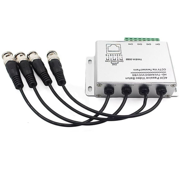 4 Channel CCTV Passive Video Balun RJ-45 UTP Twisted Pair Cable BNC Output TAPDRA Spare Part
