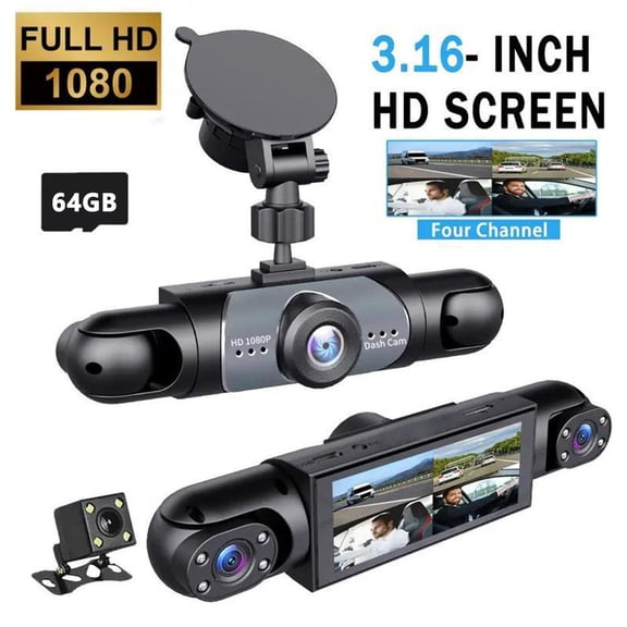 4 Channel Car Dash Cam HD 1080P WiFi DVR Video Driving Recorder Night Visi