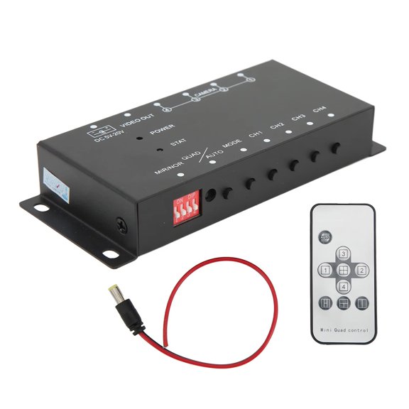 4 Channel Car Video Splitter Camera Control Box With 360 Degree Panoramic View Night Visibility Enhanced Driving Safety