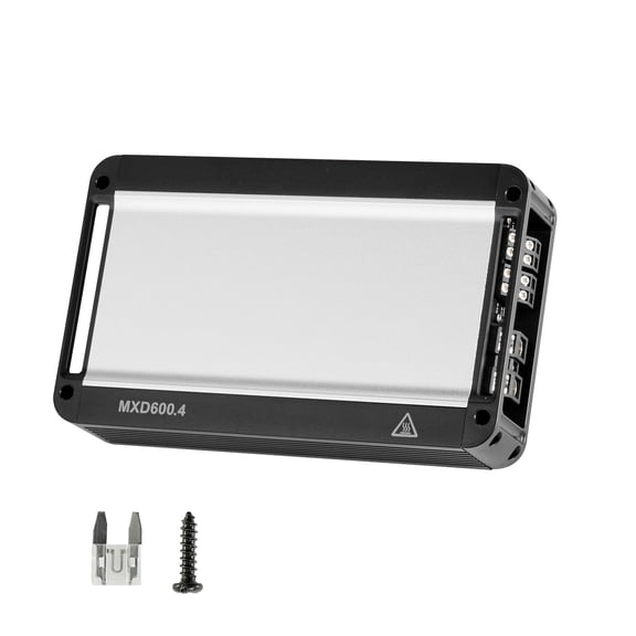 4 Channel Class D Car Amplifier, 2 Ohm Stable Bridgeable Full Range, 420W x 4 @4 Ohm / 600W x 4 @2 Ohm for SUV Truck Off-Road