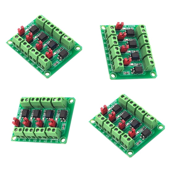 4 Channel Control Board Featuring Optocoupler Isolation And Output Levels Selection For Electronic Components