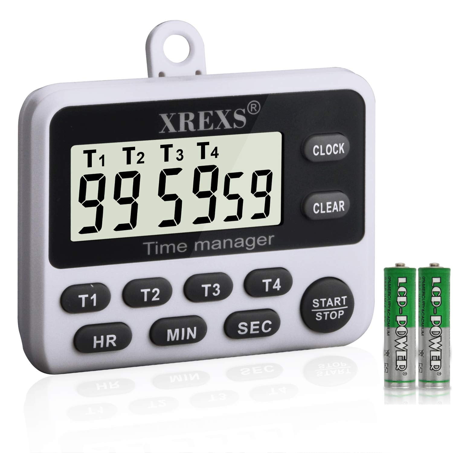 4-Channel Digital Kitchen Timer Clock with Large LCD Display, 4 Groups ...