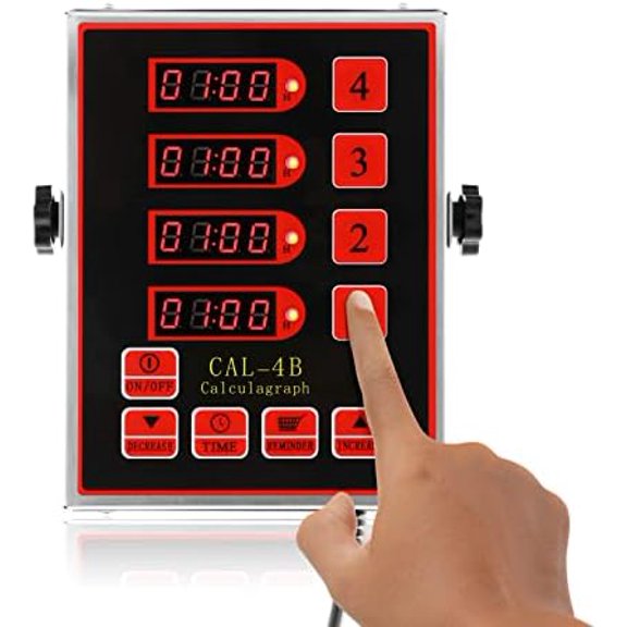 4 Channel Digital Kitchen Timer Cooking Loud Alarm Stainless Steel Clock Hours and Minutes Seconds Volume Control Electronic Calculator$$Home Decor, Kitchen, & Other