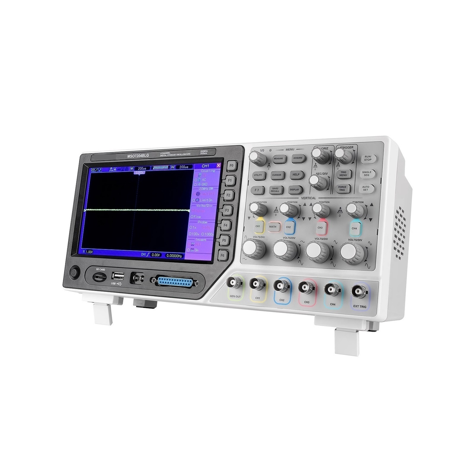 4 Channel Digital Oscilloscope 8 Channel Logic Analyzer 25MHz Arb. Waveform Generator 2Gsa/s 32K 3 In 1 200MHz ,Professional Designed