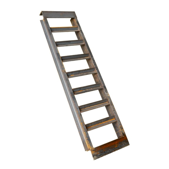 4" Channel Heavy Duty Steel Loading Ramp (10,000 lb Capacity) - Unpainted - 66" x 18"