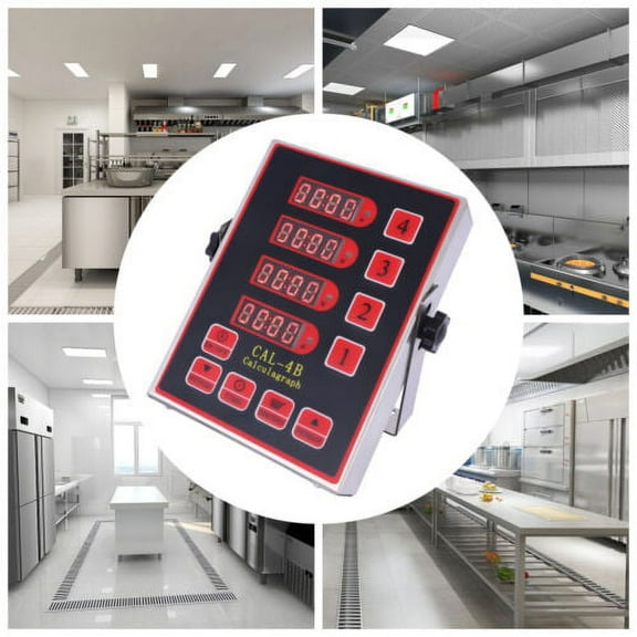 4-Channel Kitchen Timer for Commercial Restaurant Countdown Timer Large Digital