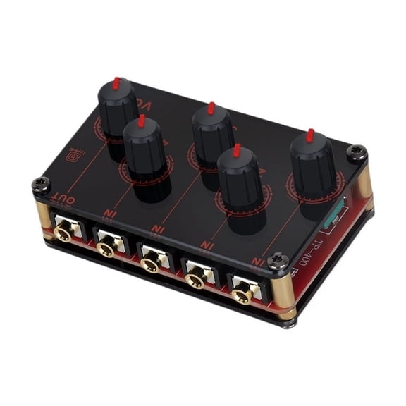 4 Channel Line Mixer Portable Analog Sound Mixing Console Highest Sound Quality Stereo Mixer USB 5V Power ,Precision Control