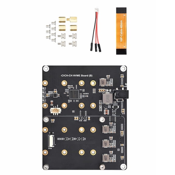 4 Channel M.2 SSD Adapter Card For RPi 5 PCIe Interfaced Expansion Board Enhances Performances