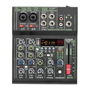 4 Channel Mixer Individual +48V Phantom Power 99 DSP Effects USB Computer Play Record Mixing Console