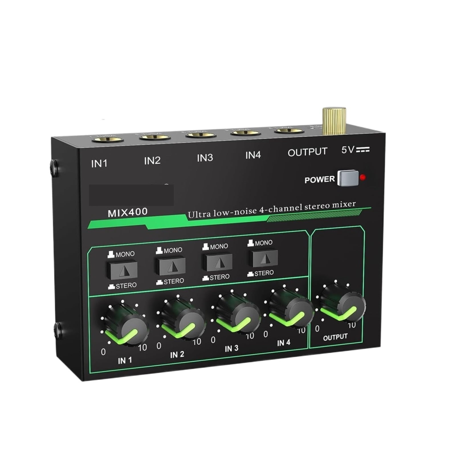 4 Channel Mixer - Mini 4 Stereo Mixer, Low-Noise For Precision Sub ...