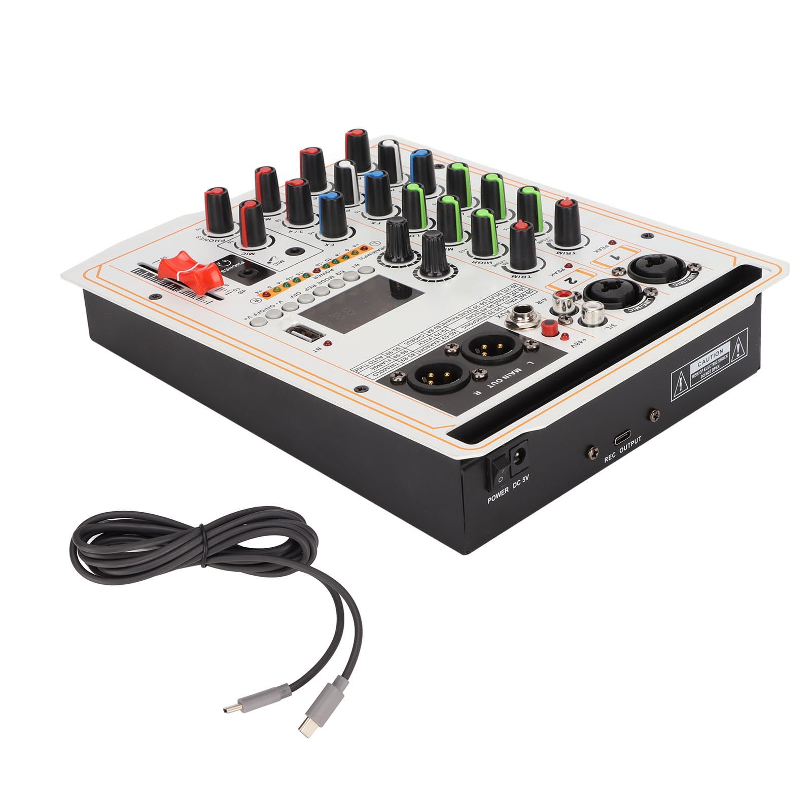 4 Channel Mixer, Multifunction 48v Power Stereo Recording 4 Channel