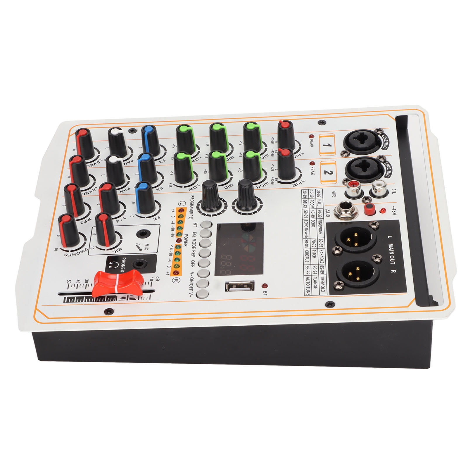 4 Channel Mixer, Multifunction 48v Power Stereo Recording 4 Channel