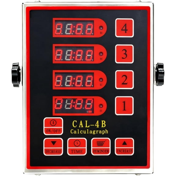 4 Channel Rechargeable Battery Kitchen Timer - Stainless Steel Digital Countdown Timer with Rechargeable Battery & Loud Alarm, Kitchen Timers for Cooking in Restaurant & Food Truck