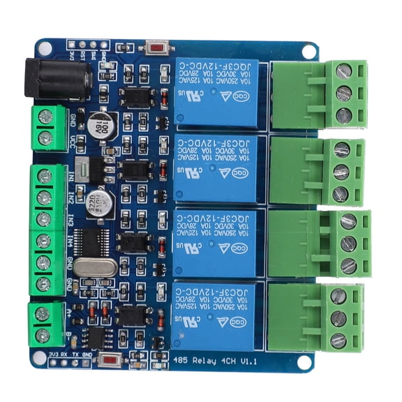 4-Channel Relay Module 12V High Accuracy Switch Input for RS485 TTL Communication
