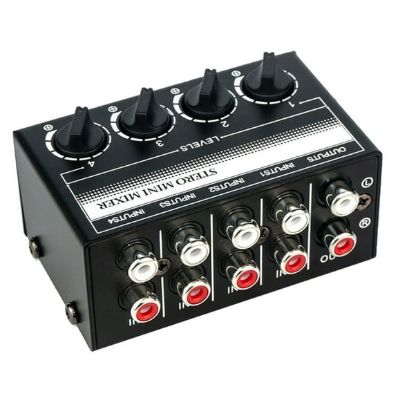 4 Channel Stereo Audio Mixer Support Input and Output Mini