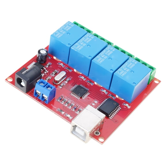 4 Channel USB Relays Module 5V 12V 24V Intelligent Switching Controller for PC and Automation Systems