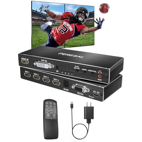 4 Channel Video Wall Controller 2x2 1x4 HDMI DVI VGA USB Video Processor with Control for 4 TV Splicing,Support 4K and 180 Degree Rotate$$Tools & Hardware Other