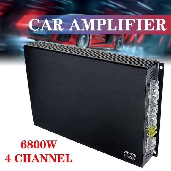 4 Channels Car Sound Amplifiers DC 12V 6800W Max Class A/B Home Subwoofer Stereo Bass Speaker Automotive Amplifiers ,Super Compatibility