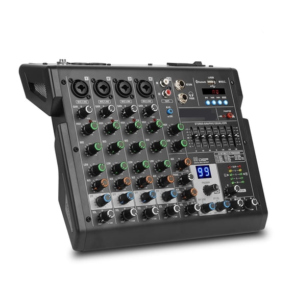 4 Channels Mixer B4 Sound Table Professional DJ Mixing Console Built in 99 DSP Digital Effects 48V Phantom Power ,Easy to Use