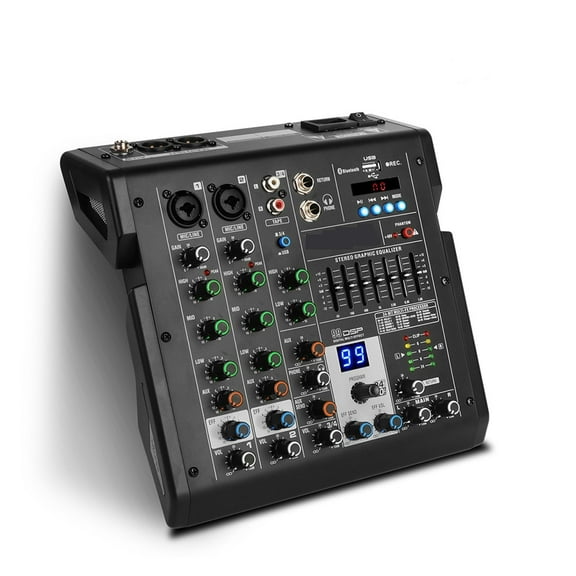 4 Channels Mixer  B4 Sound Table Professional DJ Mixing Console Built in 99 DSP Digital Effects 48V Phantom Power