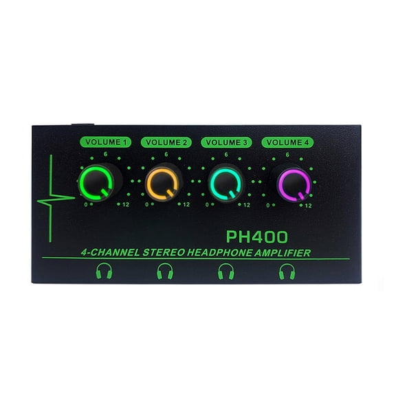 4 Channels Stereo Headphone Amplifier Audio Amplifier Independent Volume Control