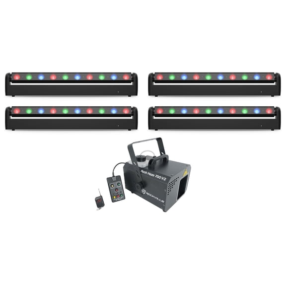 (4) Chauvet DJ COLORband PiX-M ILS RGB LED Moving Strip Effect Wash Lights+Hazer