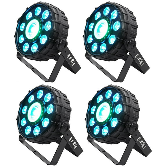 (4) Chauvet DJ FX Par 9 DMX Multi-Effect LED, SMD RGB+UV Strobe Par Lights