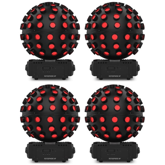 (4) Chauvet DJ Rotosphere HP RGBW + CMYO LED DMX Rotating Mirror Ball Simulators