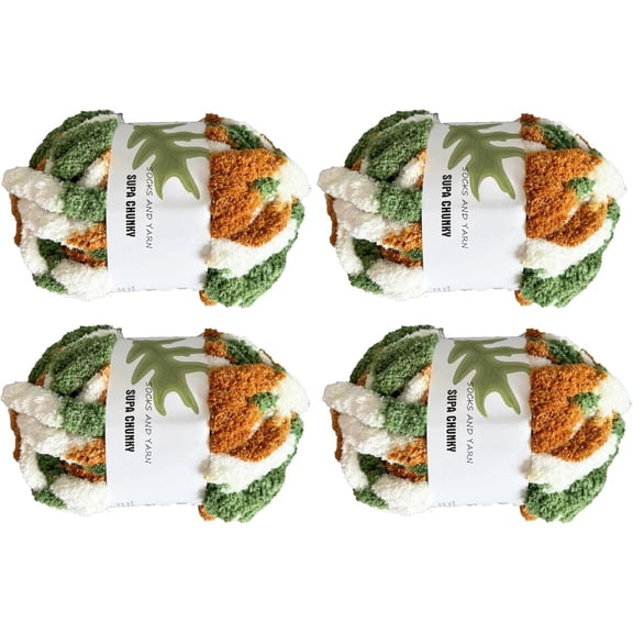 4   Chenille Chunky Yarn for Hand Knit, Blanket Making Kit,  Knitting, 4x8oz (226g) per Bag, Soft Polyester for Crochet, Knitting, and DIY Projects (216)