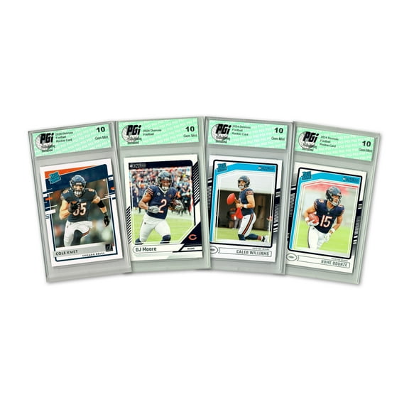 4) Chicago Bears PGI 10 Donruss Football 2024 Graded Trading Card Team Set