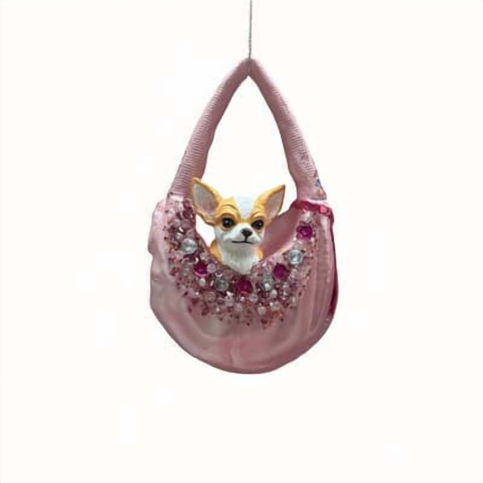 4" Chihuahua in Bag Glass Ornament by Ashland - Holiday and Christmas Ornaments